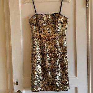 Adrianna Papell Gold sequin cocktail dress